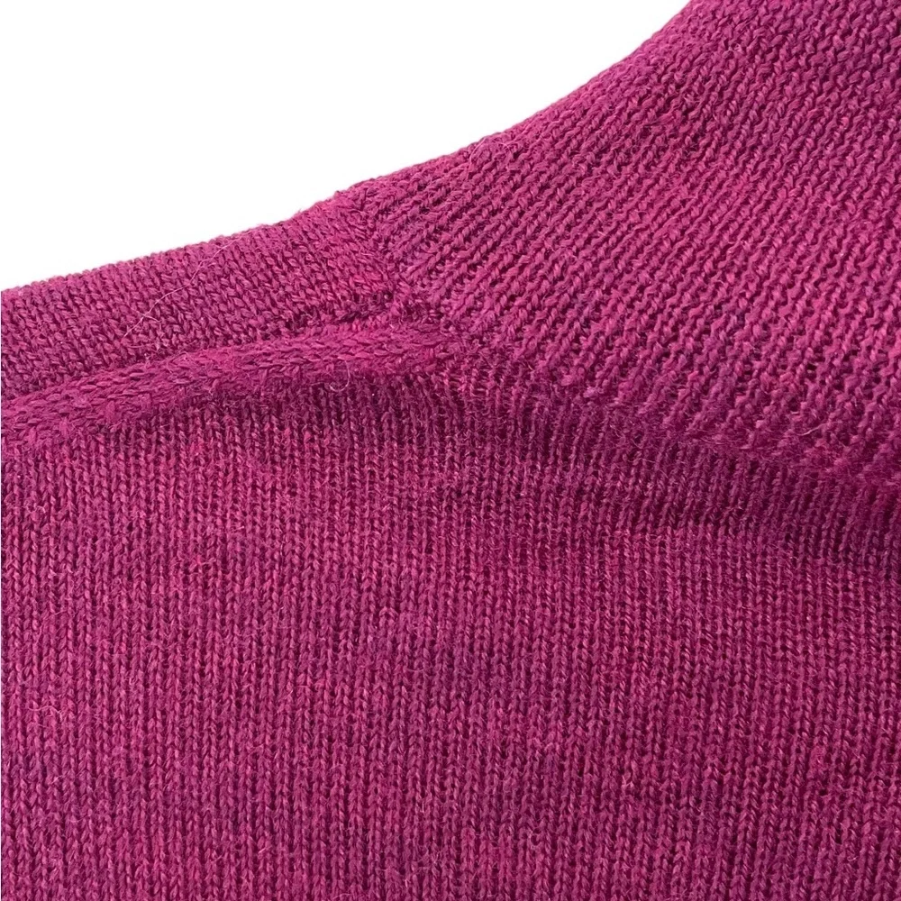 Black Brown 1826 100% Merino Wool Quarter Zip Sweater Magenta XL